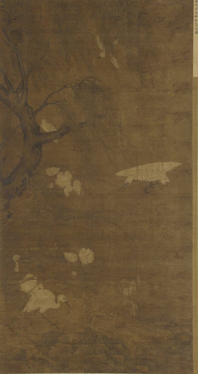 Vogels, Wilgenboom en Bloemen, Ming-dynastie, 15e-16e eeuw door Lu Ji